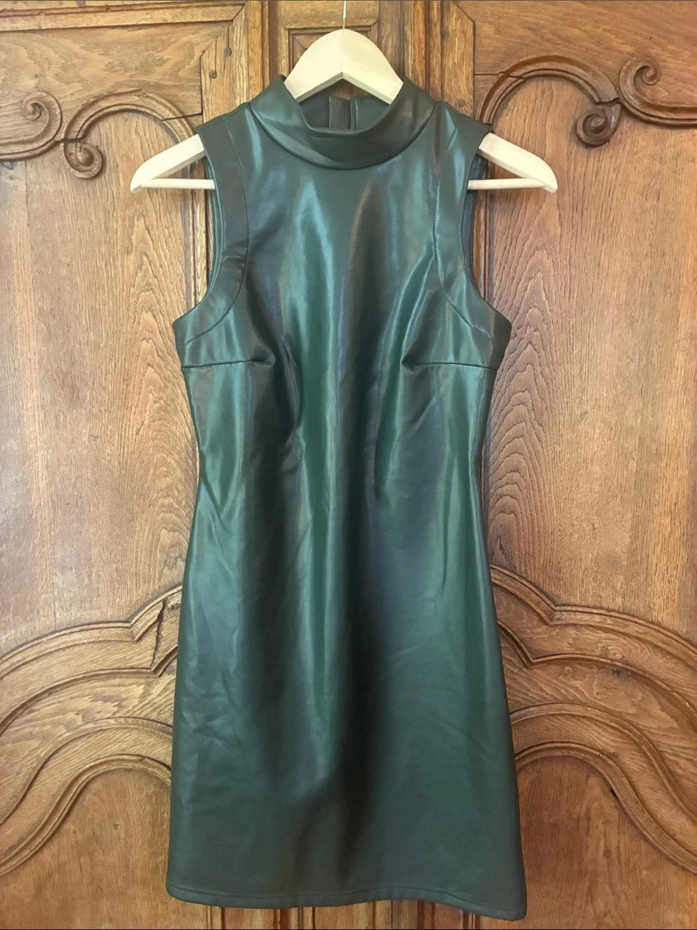 RD Style Sleeveless Faux Leather Mini Dress